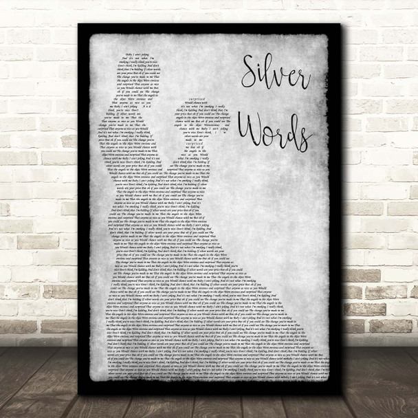 Rodriguez Silver Words Grey Man Lady Dancing Song Lyric Print