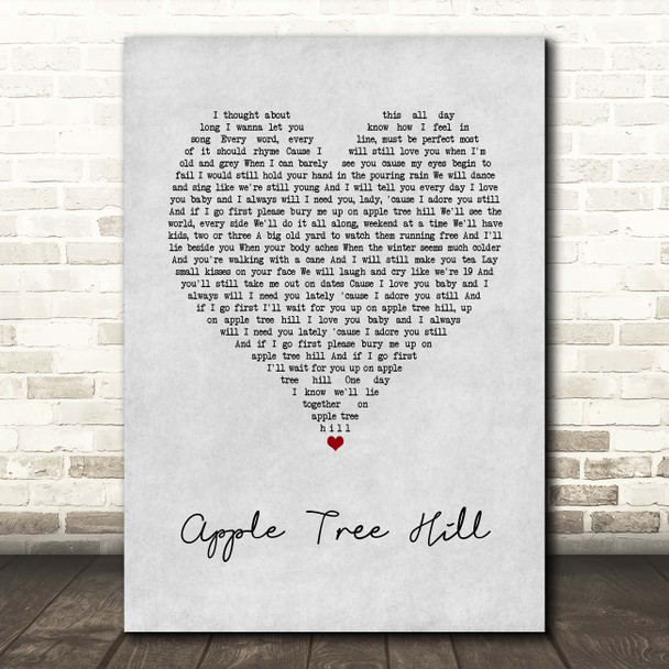 Keywest Apple Tree Hill Grey Heart Song Print