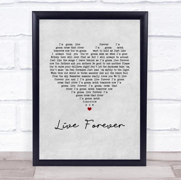 The Highwaymen Live Forever Grey Heart Song Print