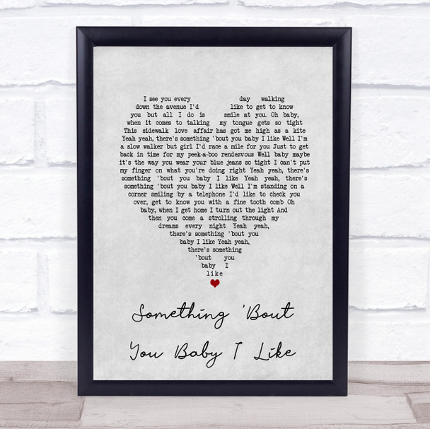 Status Quo Something 'Bout You Baby I Like Grey Heart Song Lyric Print