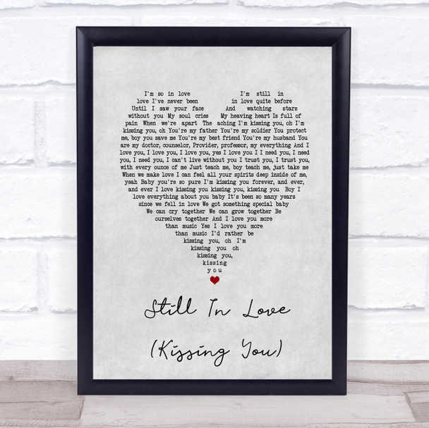 Beyonce Still In Love (Kissing You) Grey Heart Song Lyric Print