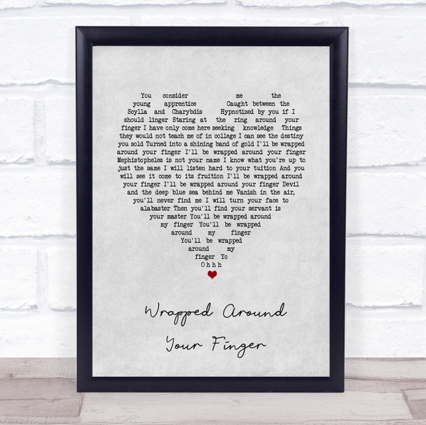 The Police Wrapped Around Your Finger Grey Heart Song Lyric Print