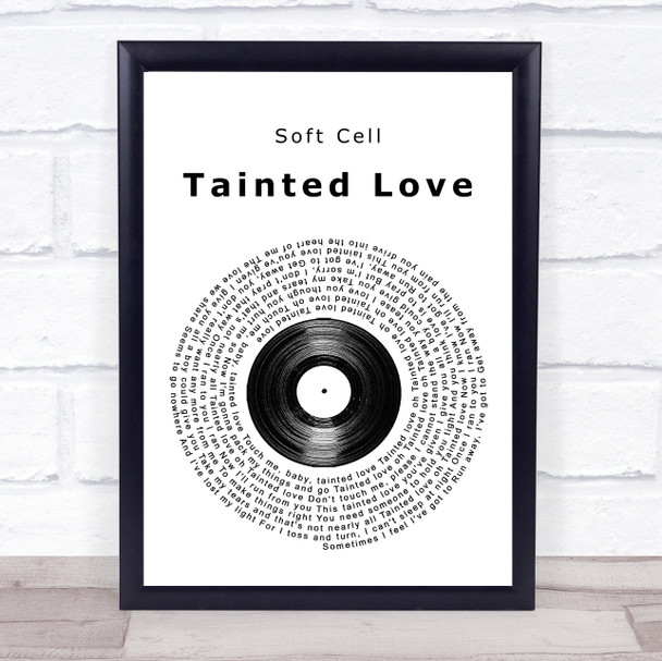 Soft Cell Tainted Love Vinyl Record Song Lyric Quote Print