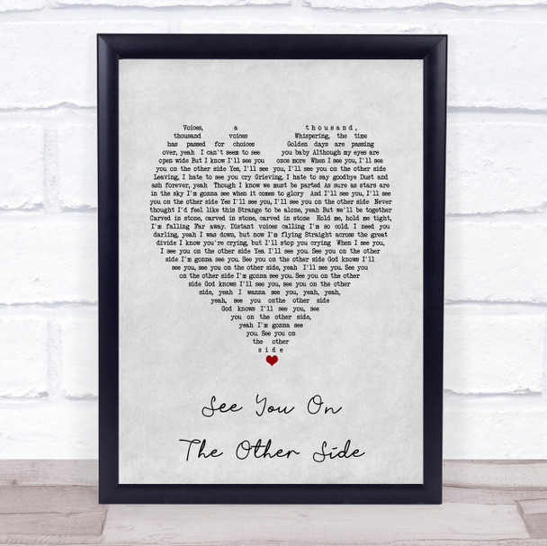 Ozzy Osbourne See You On The Other Side Grey Heart Song Lyric Print