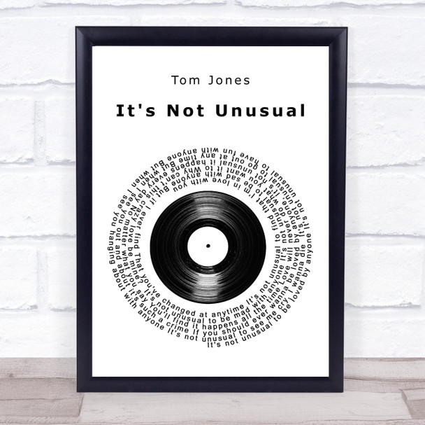 Tom Jones It's Not Unusual Vinyl Record Song Lyric Quote Print