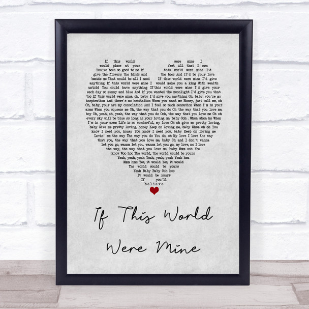 Luther Vandross If This World Were Mine Grey Heart Song Lyric Print