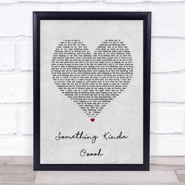 Girls Aloud Something Kinda Ooooh Grey Heart Song Lyric Print