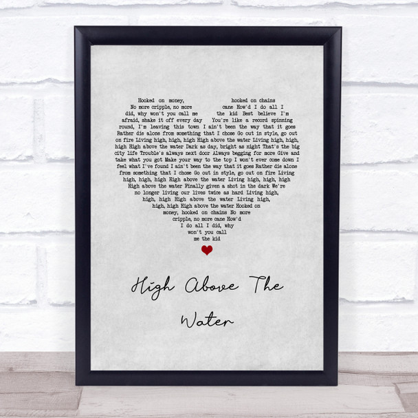 Parker McCollum High Above The Water Grey Heart Song Lyric Print