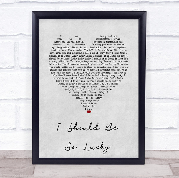 Kylie Minogue I Should Be So Lucky Grey Heart Song Lyric Print