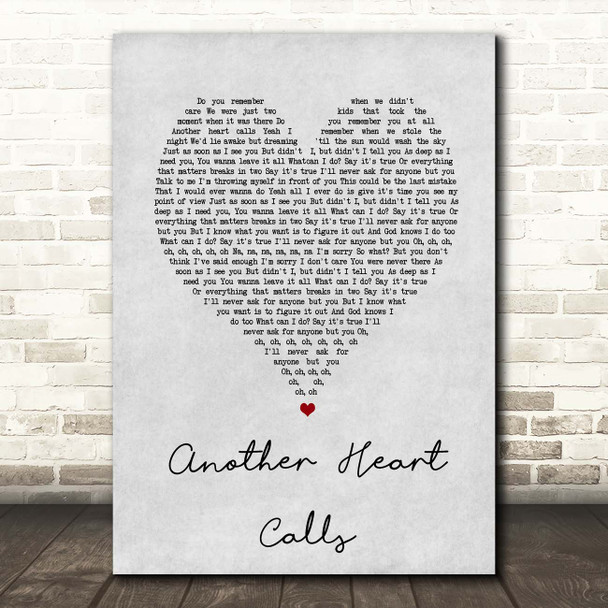The All-American Rejects Another Heart Calls Grey Heart Song Lyric Print