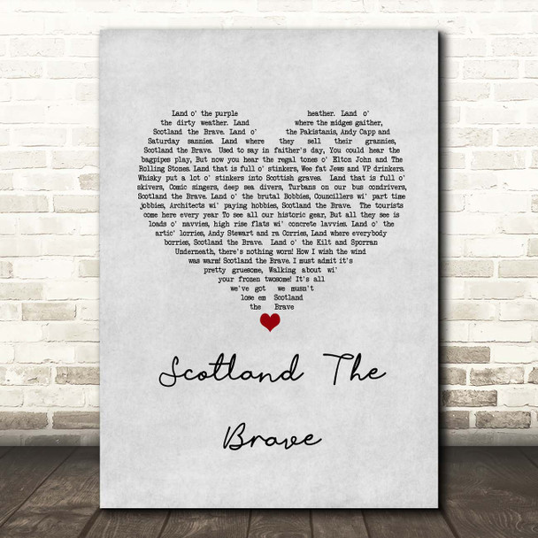 The Corries Scotland the Brave Grey Heart Song Lyric Print