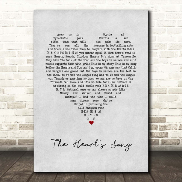 Hector Nicol The Heart's Song Grey Heart Song Lyric Print