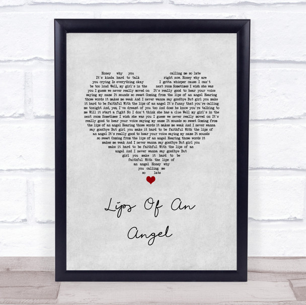 Hinder Lips Of An Angel Grey Heart Song Lyric Print