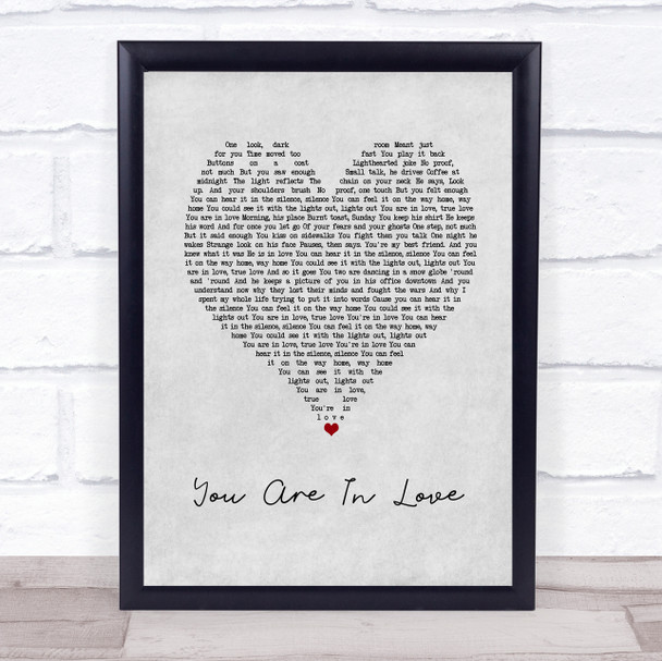 Taylor Swift You Are In Love Grey Heart Song Lyric Print