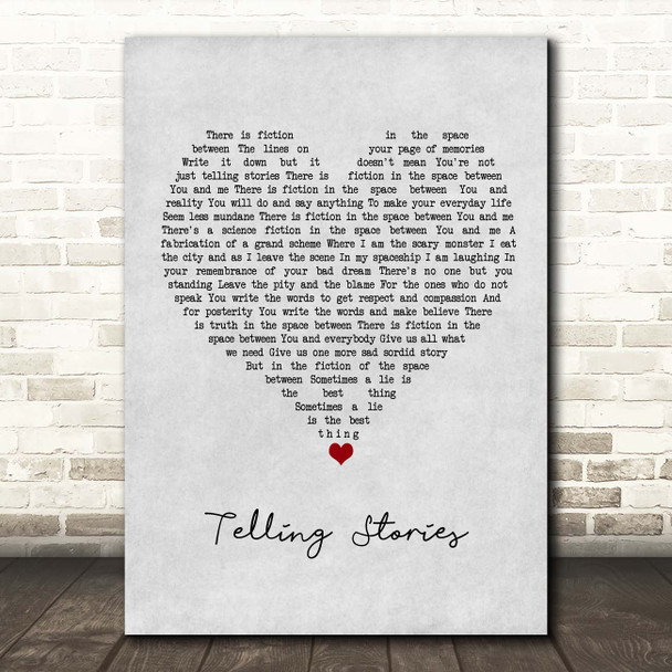 Tracy Chapman Telling Stories Grey Heart Song Lyric Print