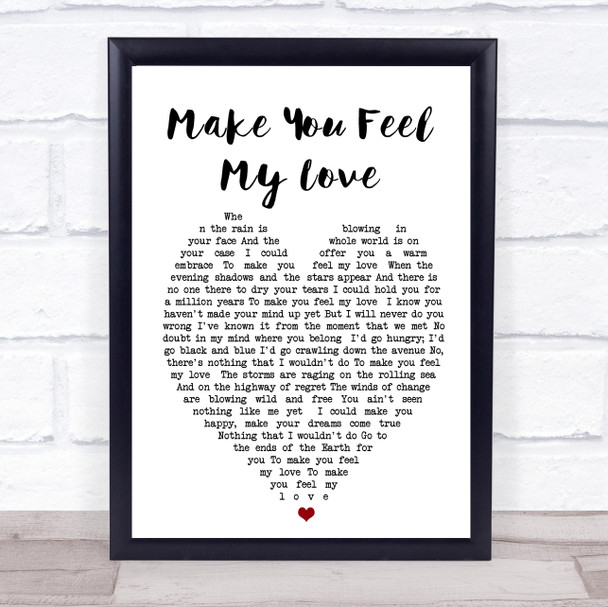 Make You Feel My Love Adele Heart Quote Song Lyric Print