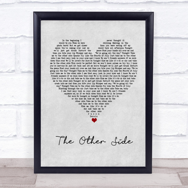 Jason Derulo The Other Side Grey Heart Song Lyric Print