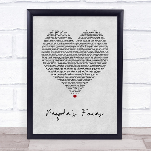 Kate Tempest People's Faces Grey Heart Song Lyric Print