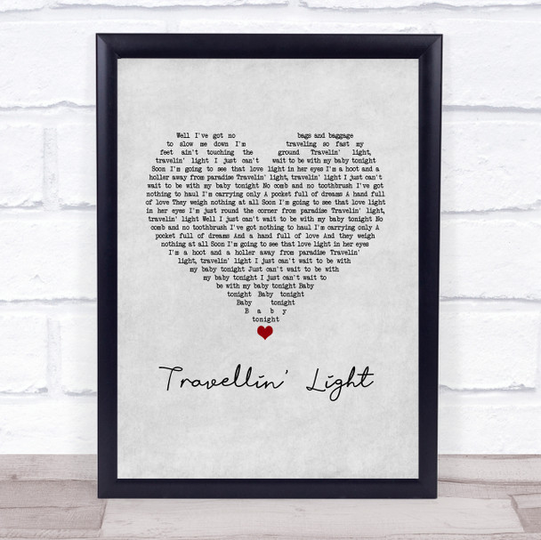 Travellin' Light Cliff Richard Grey Heart Song Lyric Print