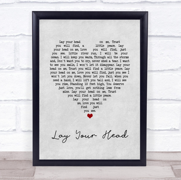 Maverick Sabre Lay Your Head Grey Heart Song Lyric Print