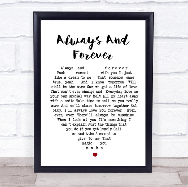 Always And Forever Luther Vandross Heart Song Lyric Quote Print