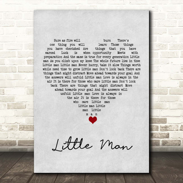 Tom Waits Little Man Grey Heart Song Lyric Print