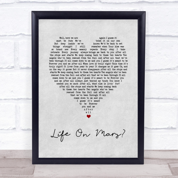 Peter Cetera After All Grey Heart Song Lyric Print