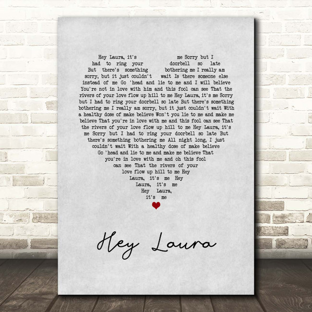 Gregory Porter Hey Laura Grey Heart Song Lyric Print