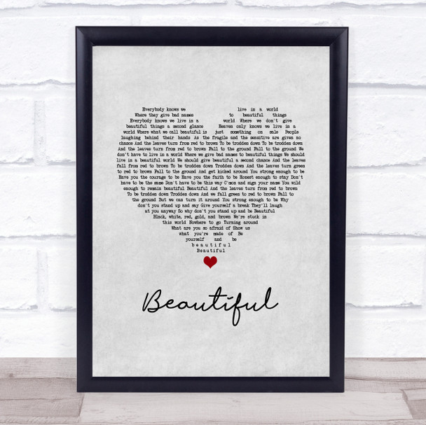 Marillion Beautiful Grey Heart Song Lyric Print