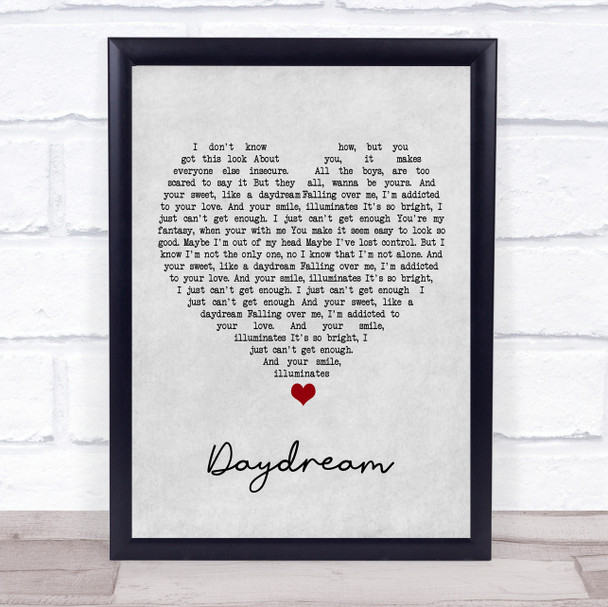 Benji Matthews Daydream Grey Heart Song Lyric Print