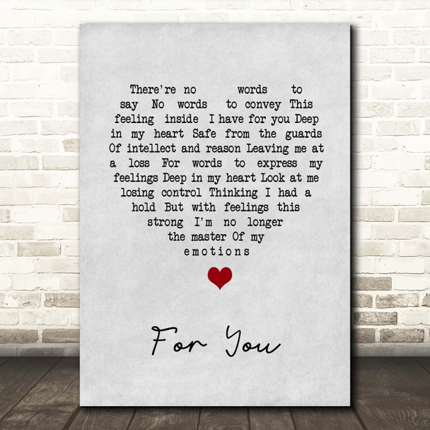 Tracy Chapman For You Grey Heart Song Lyric Print