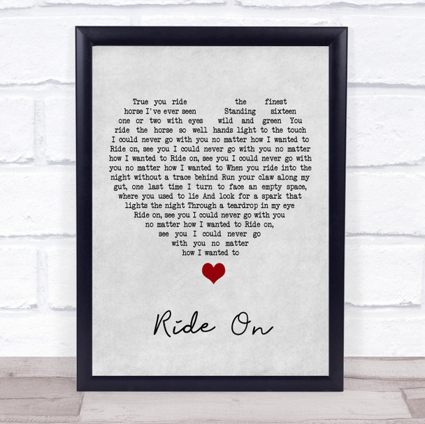 Christy Moore Ride On Grey Heart Song Lyric Print