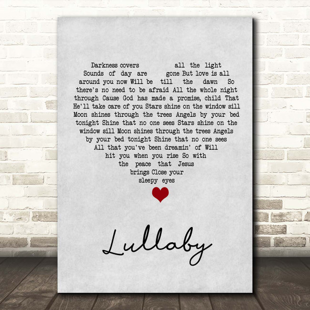 Don Francisco Lullaby Grey Heart Song Lyric Print