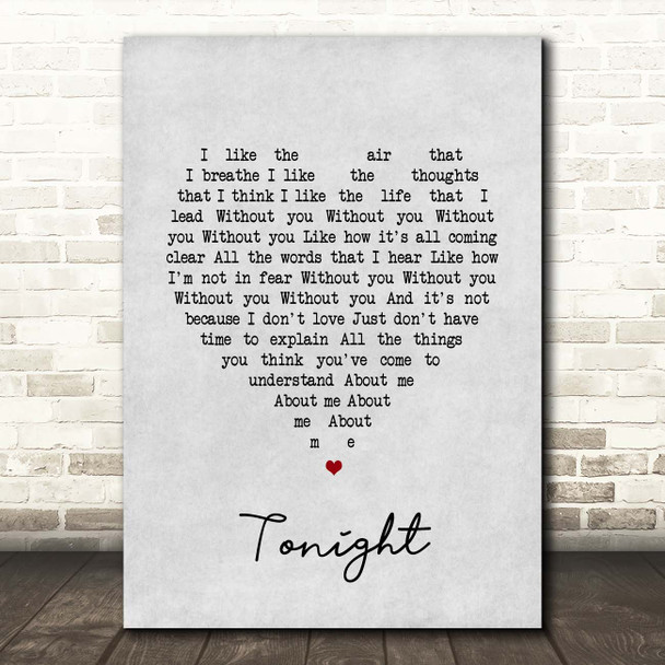Angel Olsen Tonight Grey Heart Song Lyric Print