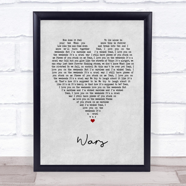 Of Monsters And Men Wars Grey Heart Song Lyric Print