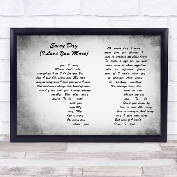 Jason Donovan Every Day (I Love You More) Man Lady Couple Grey Song Lyric Print