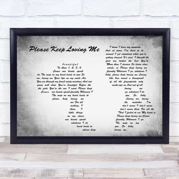 James TW Please Keep Loving Me Man Lady Couple Grey Song Lyric Print