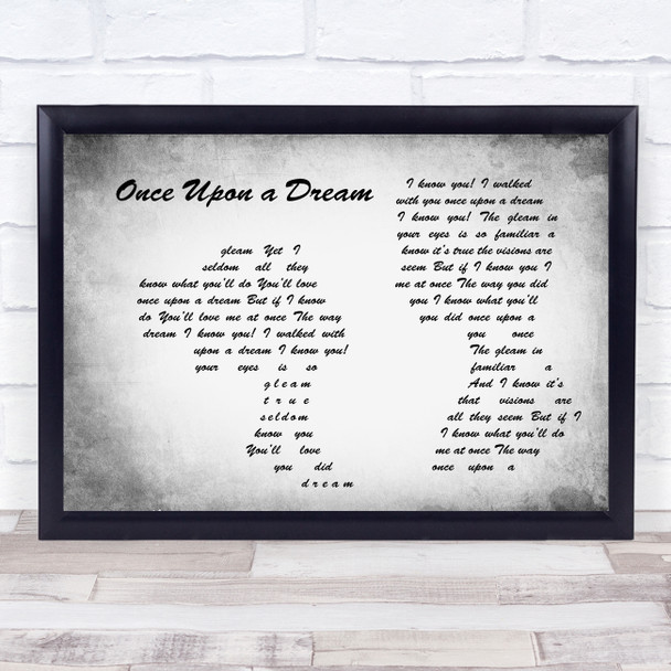 Mary Costa and Bill Shirley Once Upon a Dream Man Lady Couple Grey Song Lyric Print