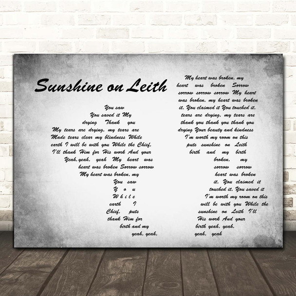 The Proclaimers Sunshine On Leith Man Lady Couple Grey Song Lyric Print