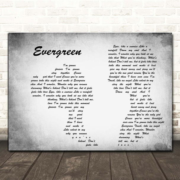 Will Young Evergreen Man Lady Couple Grey Song Lyric Print