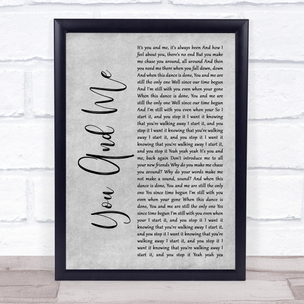 SOJA You And Me Grey Rustic Script Song Lyric Print