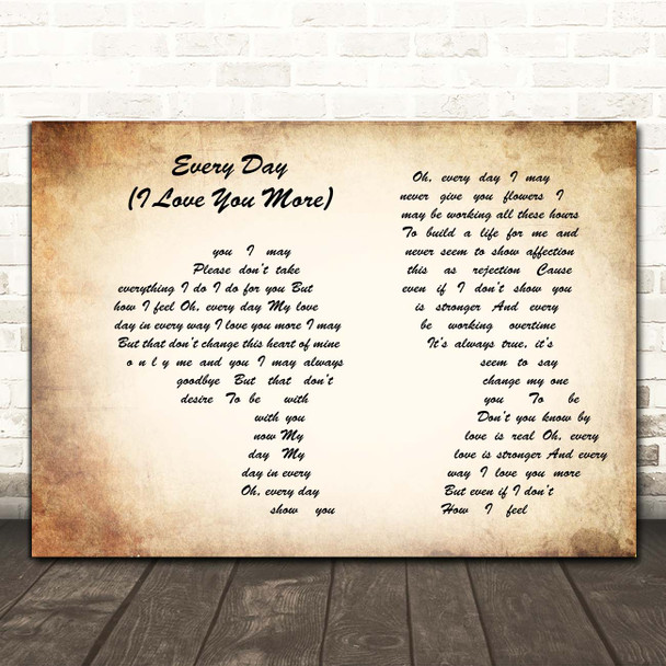 Jason Donovan Every Day (I Love You More) Man Lady Couple Song Lyric Print