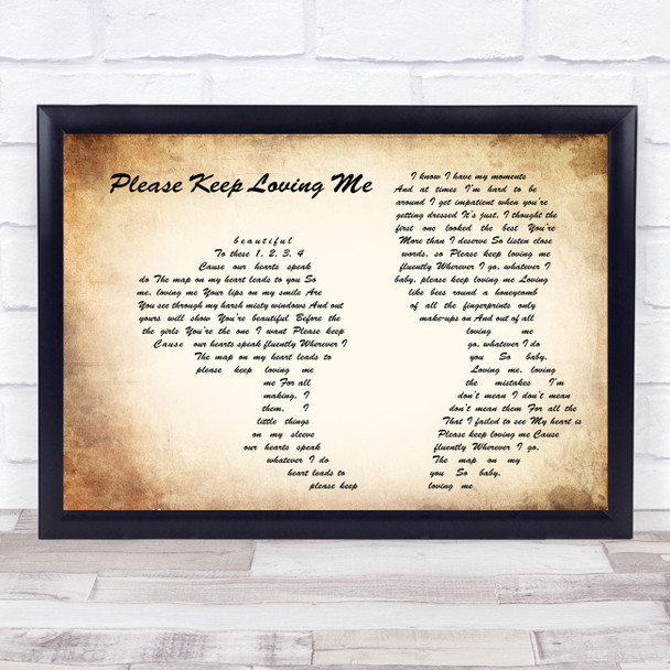 James TW Please Keep Loving Me Man Lady Couple Song Lyric Print