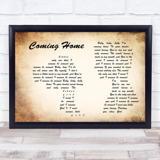 Leon Bridges Coming Home Man Lady Couple Song Lyric Print