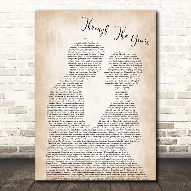 Kenny Rogers Through The Years Man Lady Bride Groom Wedding Song Lyric Print