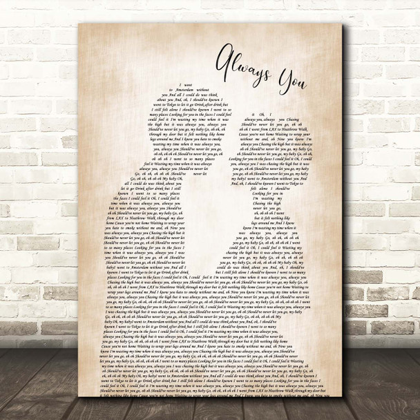 Louis Tomlinson Always You Man Lady Bride Groom Wedding Song Lyric Print