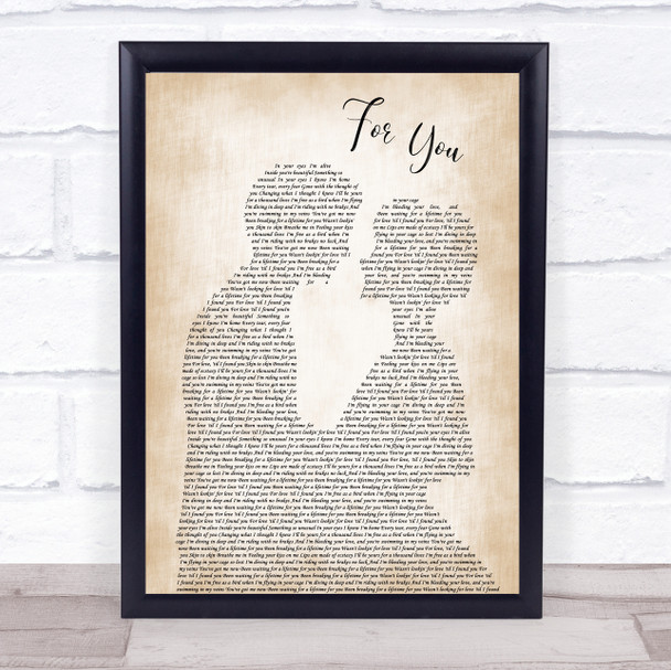 Liam Payne & Rita Ora For You Man Lady Bride Groom Wedding Song Lyric Print