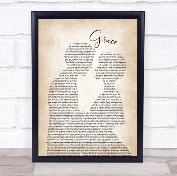 The Wolfe Tones Grace Man Lady Bride Groom Wedding Song Lyric Print