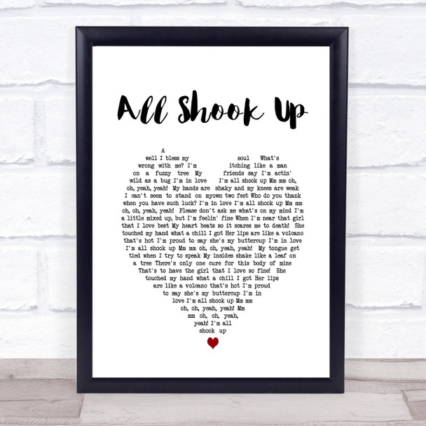 Elvis Presley All Shook Up Heart Song Lyric Quote Print