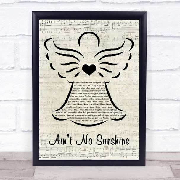 Bill Withers Ain't No Sunshine Music Script Angel Song Lyric Print